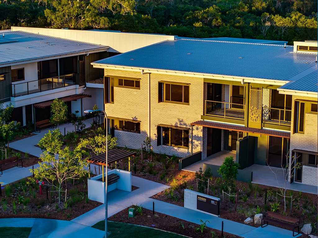 front entrance and footpaths to Assisi apartments